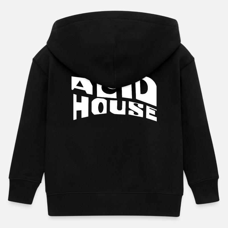 Typographie rétro de l’acid house - Veste à capuche enfant bio Stanley/Stella - noir