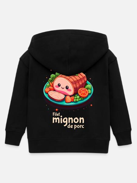 Schweinefilet - Klartext - Kinder Organic Kapuzenjacke Mini Cultivator von Stanley/Stella - Schwarz