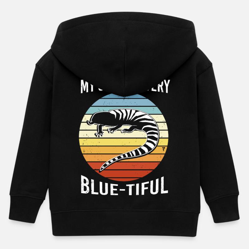 Langue bleue lézard - Veste à capuche enfant bio Stanley/Stella - noir
