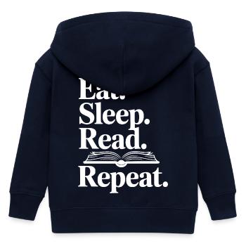 Iss. Schlaf. Lies. Wiederholen. - Kinder Organic Kapuzenjacke Mini Cultivator von Stanley/Stella - Navy - Hinten