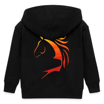 Pferd, Pferdekopf, Grafik, Horse, Cheval, Logo - Kinder Organic Kapuzenjacke Mini Cultivator von Stanley/Stella - Schwarz - Hinten