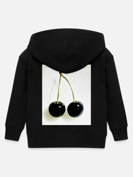 Kirsche - Kinder Organic Kapuzenjacke Mini Cultivator von Stanley/Stella - Schwarz