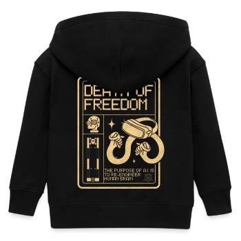 Death of Freedom - Kids Organic Zip-up Hoodie by Stanley/Stella - black - Back