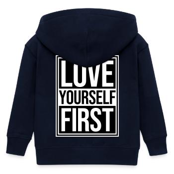 Love Yourself First Selbstliebe Selbstfürsorge - Kinder Organic Kapuzenjacke Mini Cultivator von Stanley/Stella - Navy - Hinten