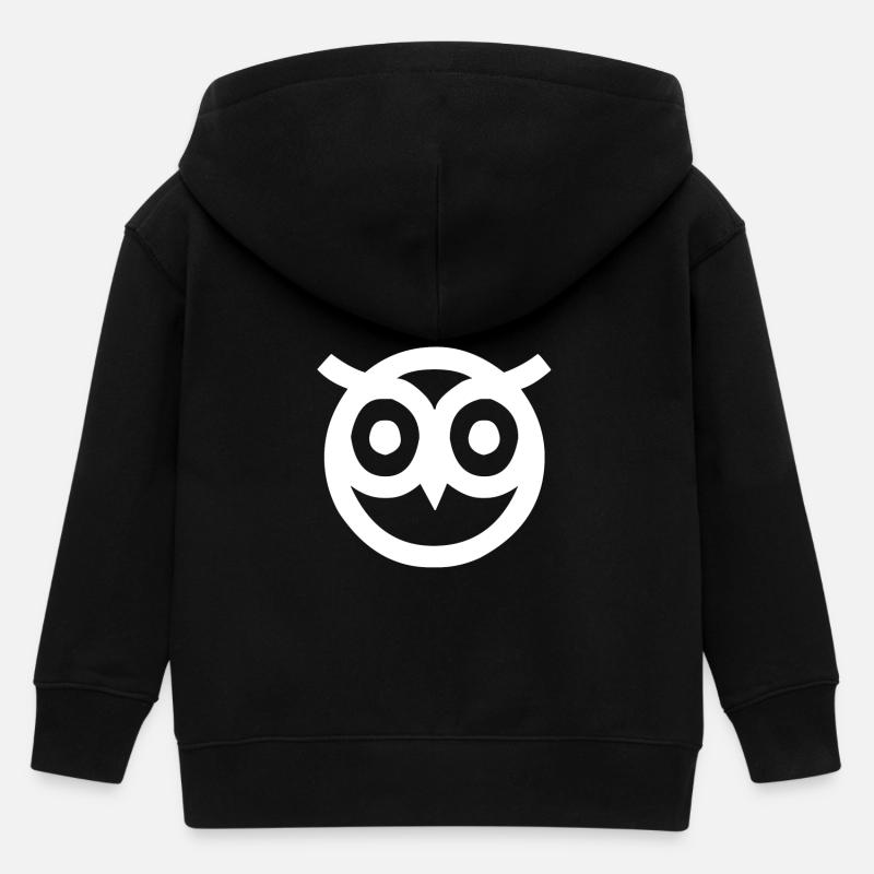 Tête de chouette - Veste à capuche enfant bio Stanley/Stella - noir