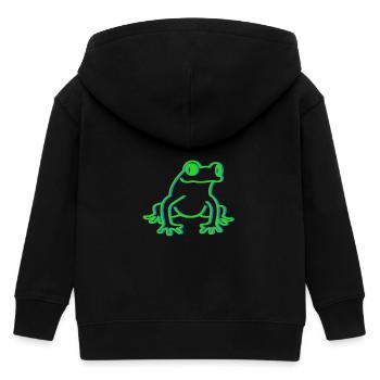 Grenouille grenouille vert bleu - Veste à capuche enfant bio Stanley/Stella - noir - Dos