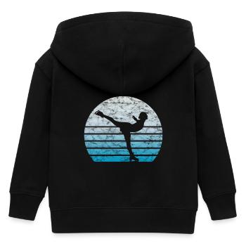 Eiskunstlauf Eiskunstläufer Retro Vintage Geschenk - Kinder Organic Kapuzenjacke Mini Cultivator von Stanley/Stella - Schwarz - Hinten