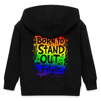 NÉ POUR SE DÉMARQUER, PAS POUR S’INTÉGRER - Veste à capuche enfant bio Stanley/Stella - noir - Dos