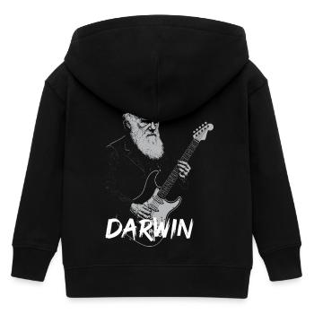 Darwin spielt die Gitarrenentwicklung - Kinder Organic Kapuzenjacke Mini Cultivator von Stanley/Stella - Schwarz - Hinten
