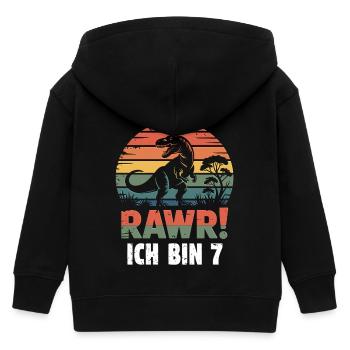 Rawr ! 7 ans enfants - Veste à capuche enfant bio Stanley/Stella - noir - Dos
