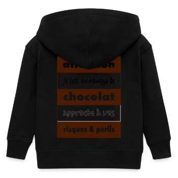 Débardeur bio pour femmes Attention en manque de - Veste à capuche enfant bio Stanley/Stella - noir - Dos