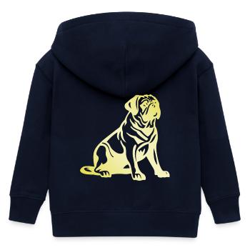 Silhouette de chien carlin - Veste à capuche enfant bio Stanley/Stella - marine - Dos