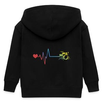 Schlagzeug Musik - Kinder Organic Kapuzenjacke Mini Cultivator von Stanley/Stella - Schwarz - Hinten