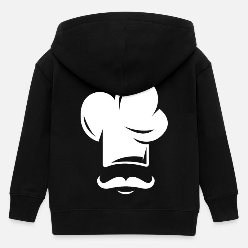 koch cook symbol icon hat Mütze beard Bart Logo - Kinder Organic Kapuzenjacke Mini Cultivator von Stanley/Stella - Schwarz