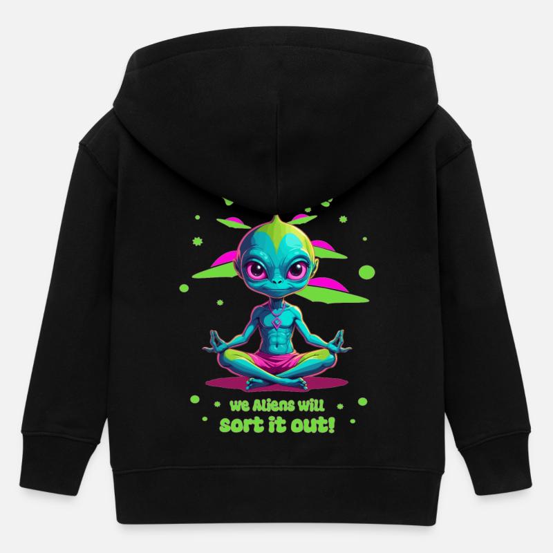 Alien régule cela ! - Veste à capuche enfant bio Stanley/Stella - noir