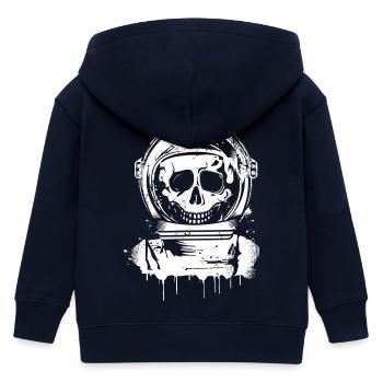 Grungy Astronauten Totenkopf Graffiti - Kinder Organic Kapuzenjacke Mini Cultivator von Stanley/Stella - Navy - Hinten