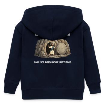 Auferstehung aus der Höhle Spruch - Kinder Organic Kapuzenjacke Mini Cultivator von Stanley/Stella - Navy - Hinten