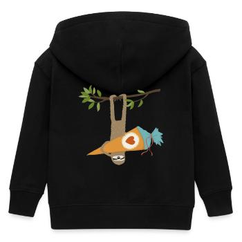 Faultier mit Schultüte - Kinder Organic Kapuzenjacke Mini Cultivator von Stanley/Stella - Schwarz - Hinten