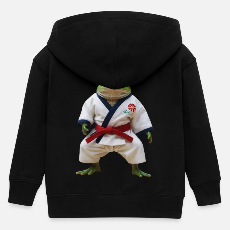 Grenouille sportive - Veste à capuche enfant bio Stanley/Stella - noir