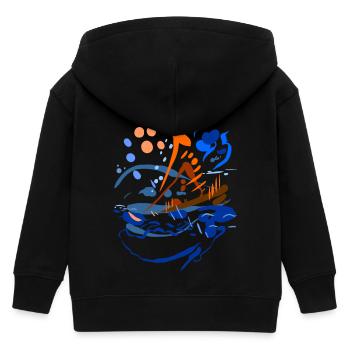 Abstrakt - Kinder Organic Kapuzenjacke Mini Cultivator von Stanley/Stella - Schwarz - Hinten