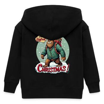 Bigfoot Christmas – Festive & Fun - Kids Organic Zip-up Hoodie by Stanley/Stella - black - Back