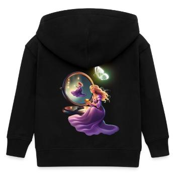 Prinzessin vor Spiegel - Kinder Organic Kapuzenjacke Mini Cultivator von Stanley/Stella - Schwarz - Hinten