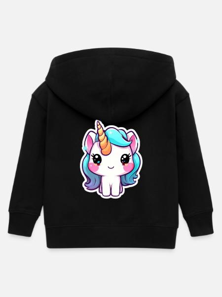 einhorn - Kinder Organic Kapuzenjacke Mini Cultivator von Stanley/Stella - Schwarz