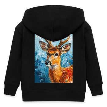 Image de cerf - Veste à capuche enfant bio Stanley/Stella - noir - Dos