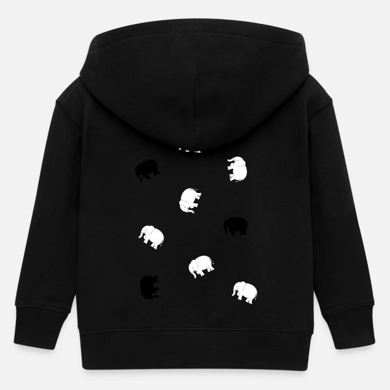 Petits éléphants - Veste à capuche enfant bio Stanley/Stella - noir