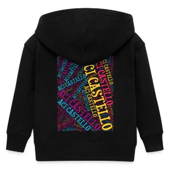 t-shirt Aci Castello word cloud t-shirt - Kids Organic Zip-up Hoodie by Stanley/Stella - black - Back
