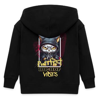 Katze Hip Hop Rap Rapper DJ Ghetto Crew Gangster - Kinder Organic Kapuzenjacke Mini Cultivator von Stanley/Stella - Schwarz - Hinten