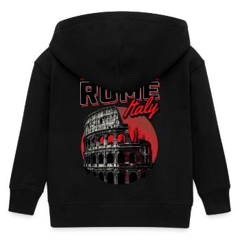 Rom Italien Kolosseum Stadt Skyline Kunst - Kinder Organic Kapuzenjacke Mini Cultivator von Stanley/Stella - Schwarz - Hinten