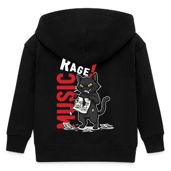Music Rage Cat Notenblatt Humor - Kinder Organic Kapuzenjacke Mini Cultivator von Stanley/Stella - Schwarz - Hinten