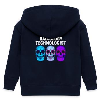 MRT Radiologe Radiologie Rad Tech Röntgen - Kinder Organic Kapuzenjacke Mini Cultivator von Stanley/Stella - Navy - Hinten