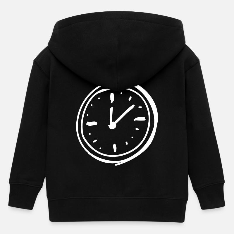 Horloge de pointeur - Veste à capuche enfant bio Stanley/Stella - noir