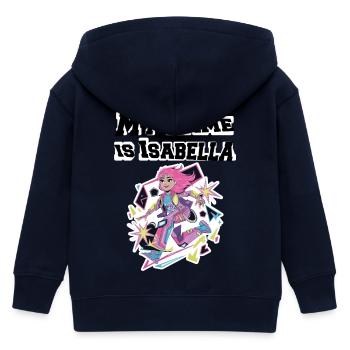My name is Isabella 2026 - Kids Organic Zip-up Hoodie by Stanley/Stella - navy - Back