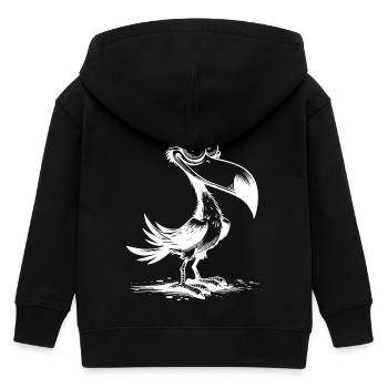 Schräger Vogel Schnabel trifft große Augen - Kinder Organic Kapuzenjacke Mini Cultivator von Stanley/Stella - Schwarz - Hinten