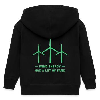 Windrad Windenergie Windkraft - Kinder Organic Kapuzenjacke Mini Cultivator von Stanley/Stella - Schwarz - Hinten