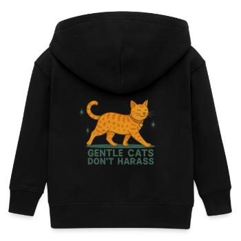 Gentle Cats Don't Harass – Statement Cat Shirt - Kinder Organic Kapuzenjacke Mini Cultivator von Stanley/Stella - Schwarz - Hinten