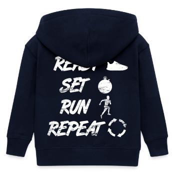 Ready Set Run Repeat - Kinder Organic Kapuzenjacke Mini Cultivator von Stanley/Stella - Navy - Hinten