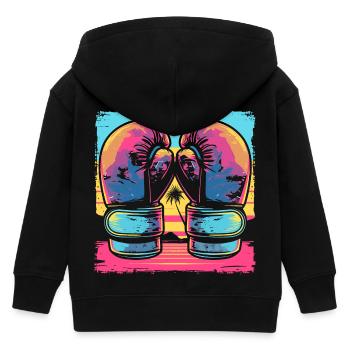 Kickboxen Cartoon Look - Kinder Organic Kapuzenjacke Mini Cultivator von Stanley/Stella - Schwarz - Hinten