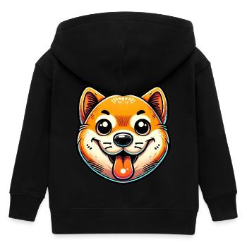 Funny Shiba Inu Crypto Dog Design - Kids Organic Zip-up Hoodie by Stanley/Stella - black - Back