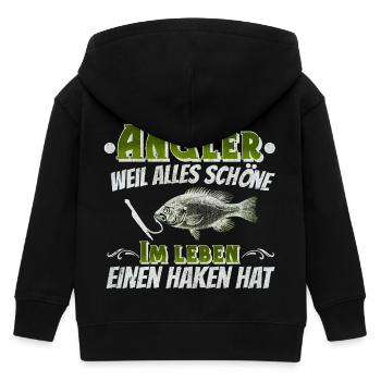 Angler Angeln - Kinder Organic Kapuzenjacke Mini Cultivator von Stanley/Stella - Schwarz - Hinten
