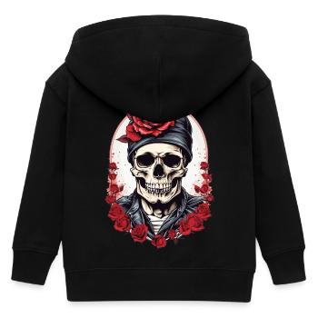Crâne avec des roses - Veste à capuche enfant bio Stanley/Stella - noir - Dos