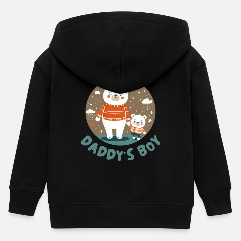 Papas Junge - Kinder Organic Kapuzenjacke Mini Cultivator von Stanley/Stella - Schwarz