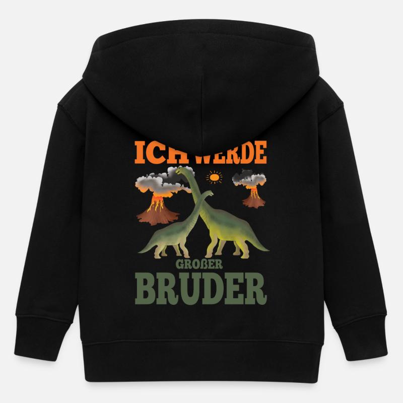 Großer Bruder Ich werde - Kinder Organic Kapuzenjacke Mini Cultivator von Stanley/Stella - Schwarz