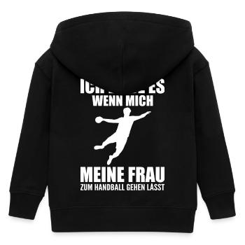 Handballer Handball Geschenk - Kinder Organic Kapuzenjacke Mini Cultivator von Stanley/Stella - Schwarz - Hinten