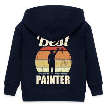 Best Painter - Kids Organic Zip-up Hoodie by Stanley/Stella - navy - Back