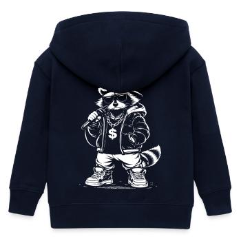 Rappeur de raton laveur avec du bling - Veste à capuche enfant bio Stanley/Stella - marine - Dos