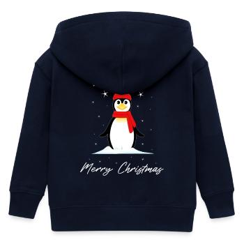Pinguin Frohe Weihnachten - Kinder Organic Kapuzenjacke Mini Cultivator von Stanley/Stella - Navy - Hinten